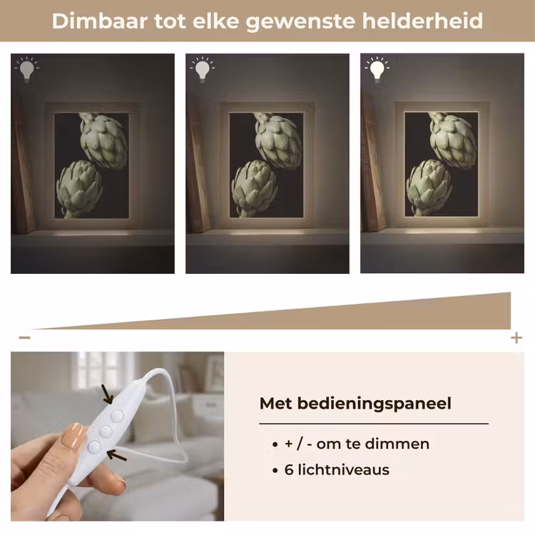 Tafellamp - Artisjok - Groen - Eten - Artisjok - Groen - Eten Light Box met kabel (Tafellamp) klein