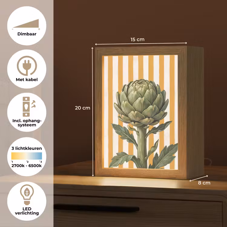 Tafellamp - Artisjok - Modern - Groente - Artisjok - Modern - Groente Light Box met kabel (Tafellamp) klein