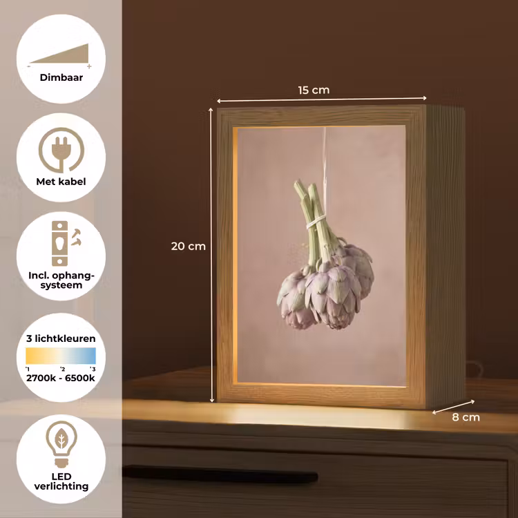 Tafellamp - Artisjokken - Hangend - Groenten - Artisjokken - Hangend - Groenten Light Box met kabel (Tafellamp) klein