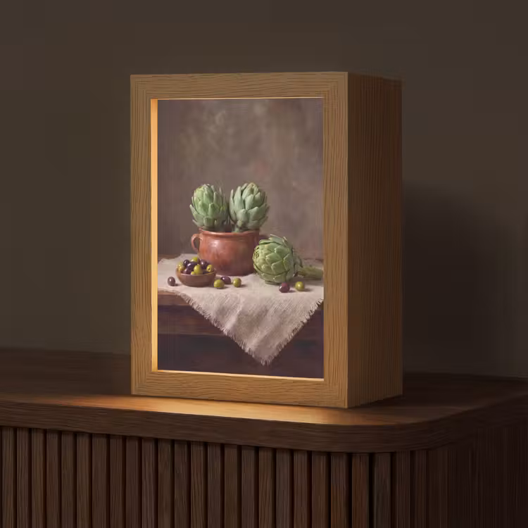 Tafellamp - Artisjokken - Olijven - Eten - Artisjokken - Olijven - Eten Light Box met kabel (Tafellamp) klein