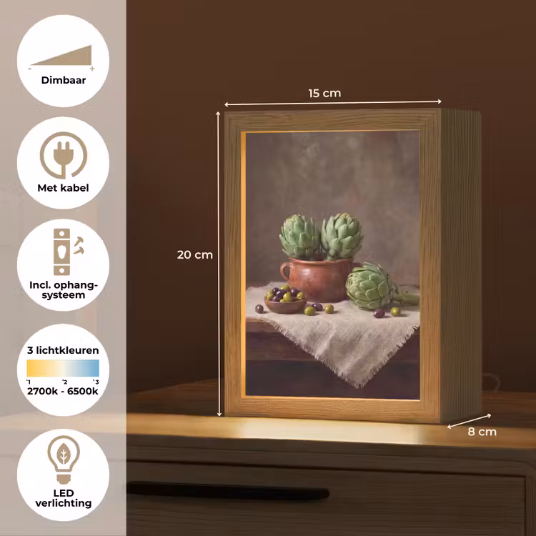 Tafellamp - Artisjokken - Olijven - Eten - Artisjokken - Olijven - Eten Light Box met kabel (Tafellamp) klein