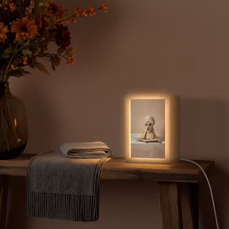 Bad - Hond - Boek - Zonnebril Light Box met kabel (Tafellamp) klein -sfeer4