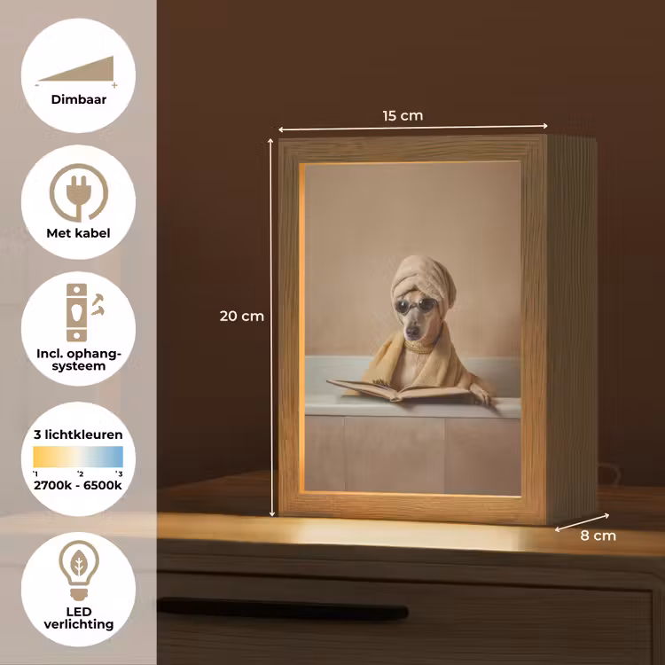 Bad - Hond - Boek - Zonnebril Light Box met kabel (Tafellamp) klein -USP_NL
