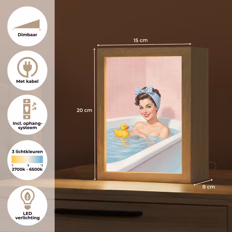 Badkamer - Eend - Blauw Light Box met kabel (Tafellamp) klein -USP_NL