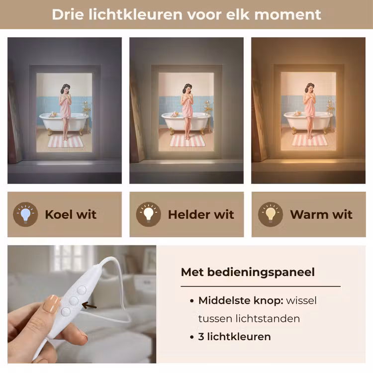 Badkamer - Vrouw - Roze Light Box met kabel (Tafellamp) klein -USP_lichtkleurNL