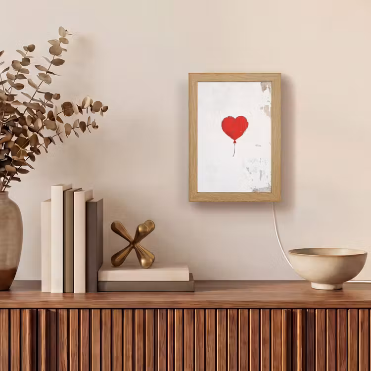 Ballon - Rood - Hart Light Box met kabel (Tafellamp) klein -sfeer2