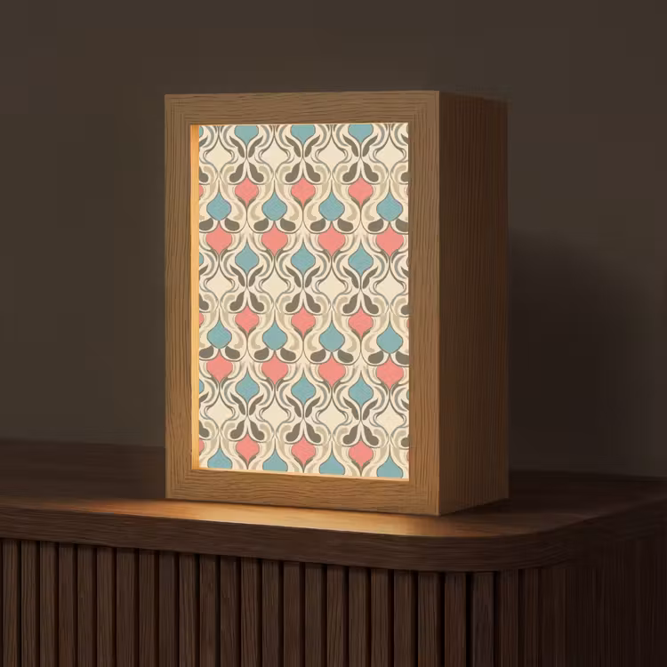 Barok - Retro - Kleurrijk Light Box met kabel (Tafellamp) klein 925 -z3d_website