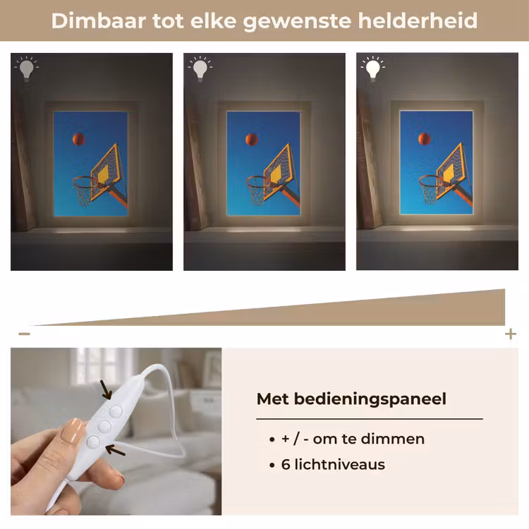 Basketbal - Lucht - Ring Light Box met kabel (Tafellamp) klein -USP_dimbaarNL