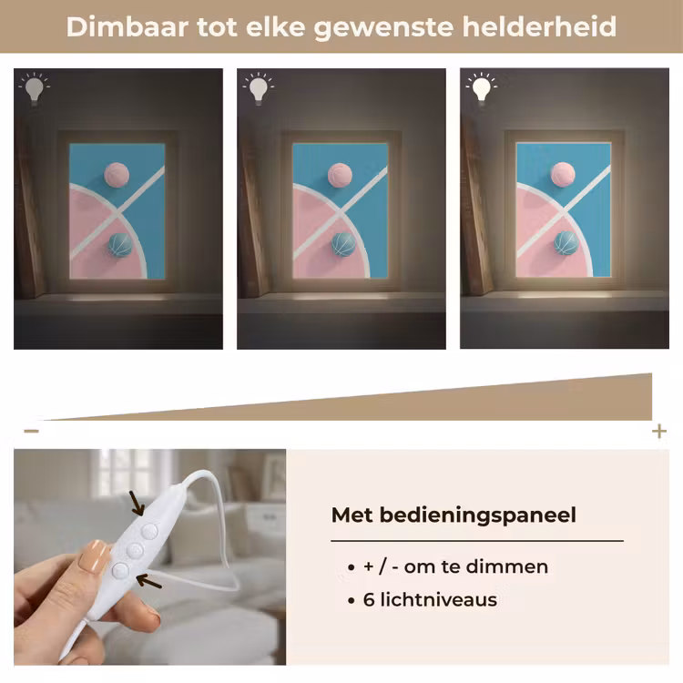 Basketbal - Pastel - Roze - BLauw Light Box met kabel (Tafellamp) klein -USP_dimbaarNL