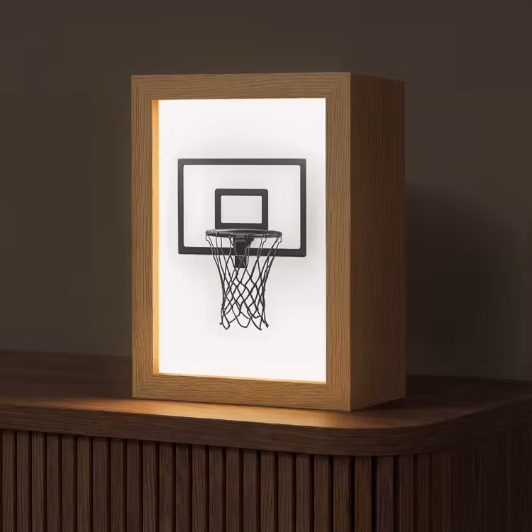 Basketbalbord - Minimalistisch - Zwart Light Box met kabel (Tafellamp) klein -z3d_website