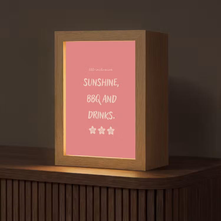 BBQ - Quote - Roze - Zomer Light Box met kabel (Tafellamp) klein -z3d_website
