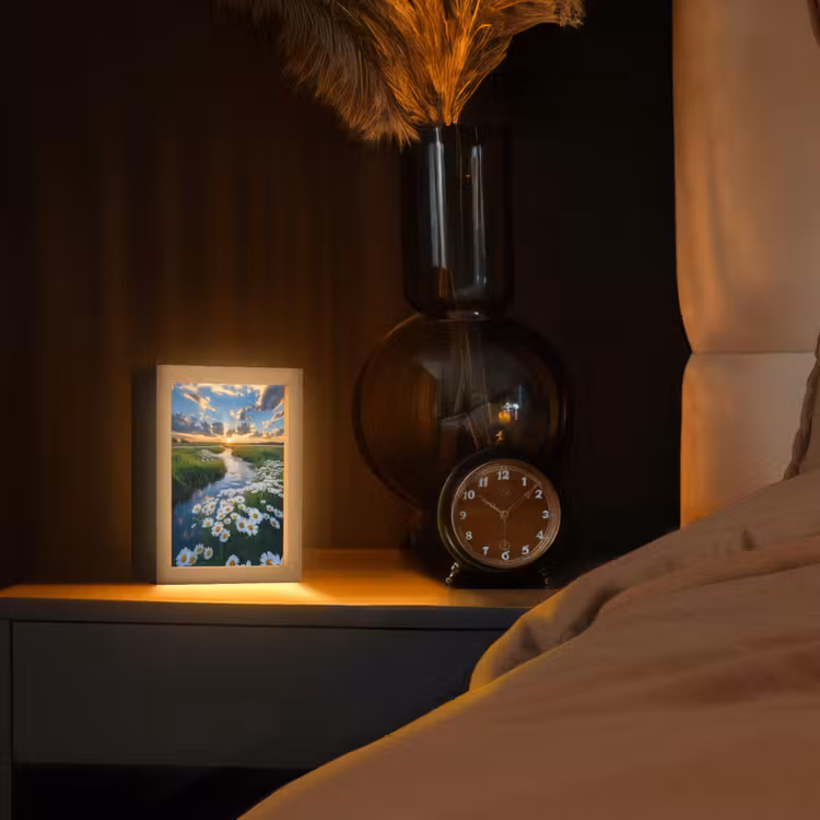 Beekje - Landschap - Margriet Light Box met kabel (Tafellamp) klein -sfeer1