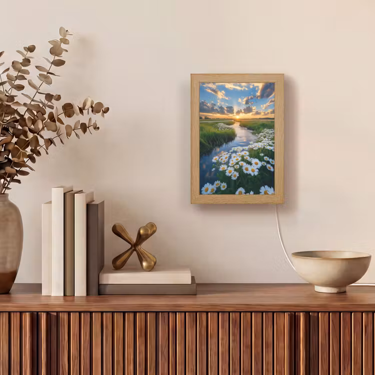 Beekje - Landschap - Margriet Light Box met kabel (Tafellamp) klein -sfeer2