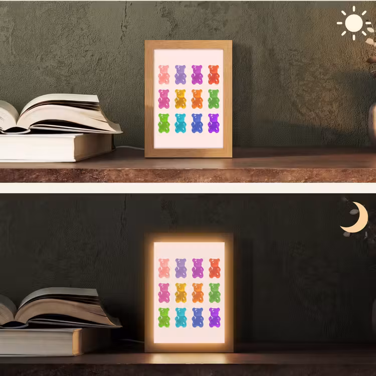 Beer - Kleurrijk - Snoep Light Box met kabel (Tafellamp) klein -sfeer3