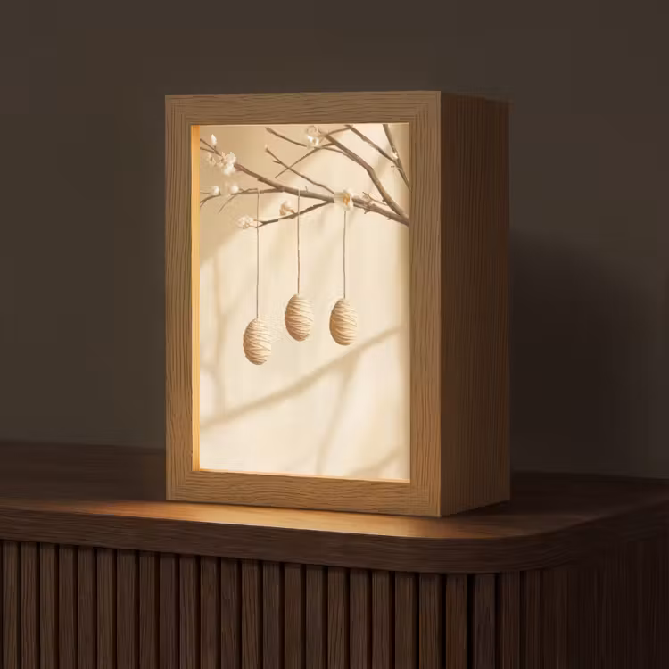 Beige - Paastak - Eieren Light Box met kabel (Tafellamp) klein -z3d_website