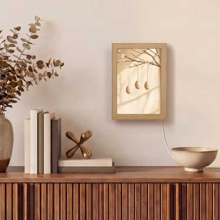 Beige - Paastak - Eieren Light Box met kabel (Tafellamp) klein -sfeer2