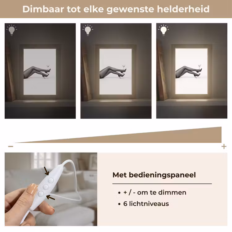 Benen - Hakken - Glas - Zwart - Wit - Speels Light Box met kabel (Tafellamp) klein -USP_dimbaarNL
