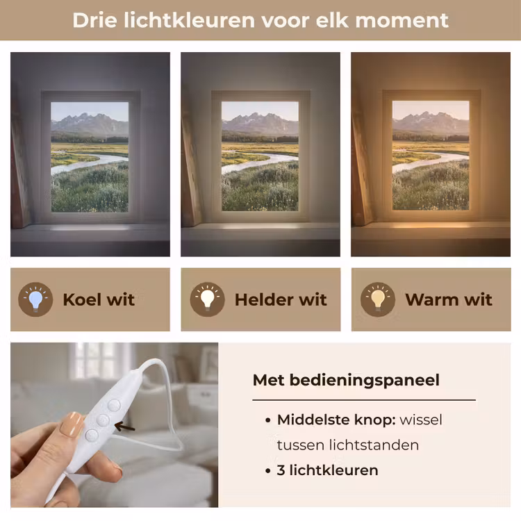 Berglandschap - Rivier - Bos Light Box met kabel (Tafellamp) klein -USP_lichtkleurNL