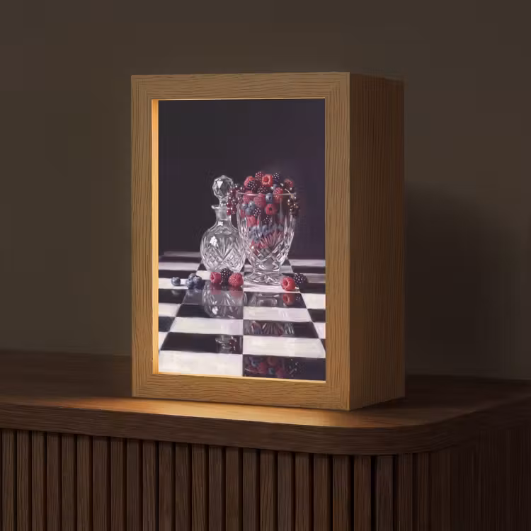 Tafellamp - Bessen - Kristal - Stilleven - Bessen - Kristal - Stilleven Light Box met kabel (Tafellamp) klein
