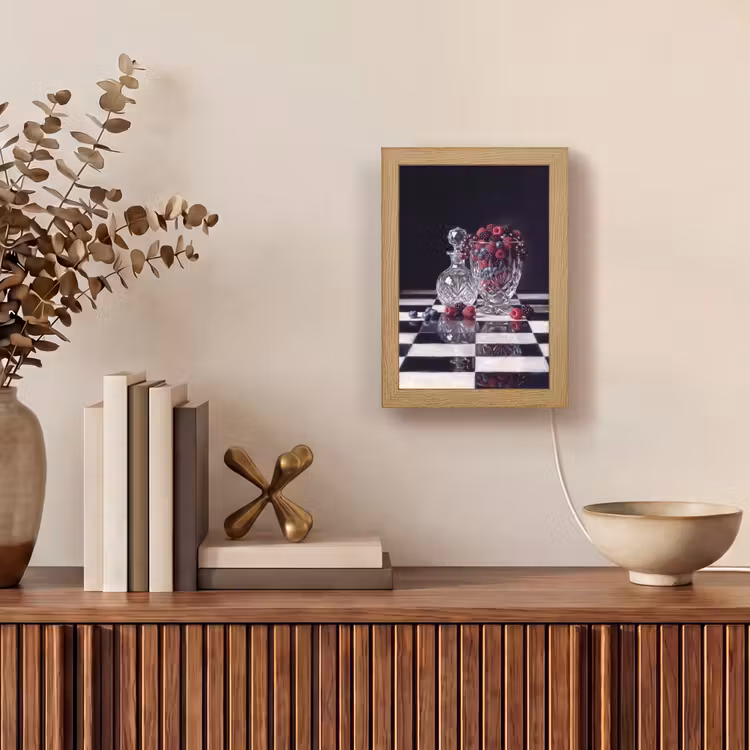 Tafellamp - Bessen - Kristal - Stilleven - Bessen - Kristal - Stilleven Light Box met kabel (Tafellamp) klein
