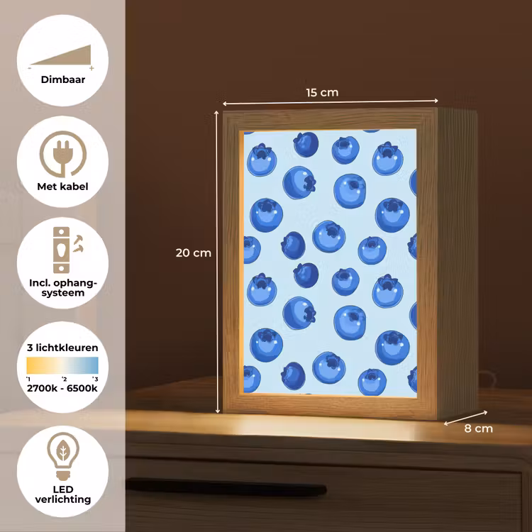 Bessen - Modern - Blauw Light Box met kabel (Tafellamp) klein 925 -USP_NL