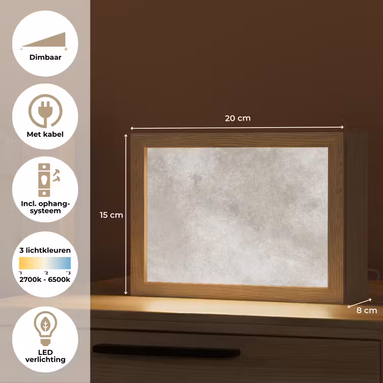 Beton - Grijs Light Box met kabel (Tafellamp) klein -USP_NL