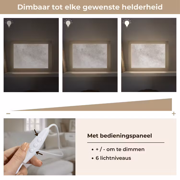 Beton - Grijs Light Box met kabel (Tafellamp) klein -USP_dimbaarNL
