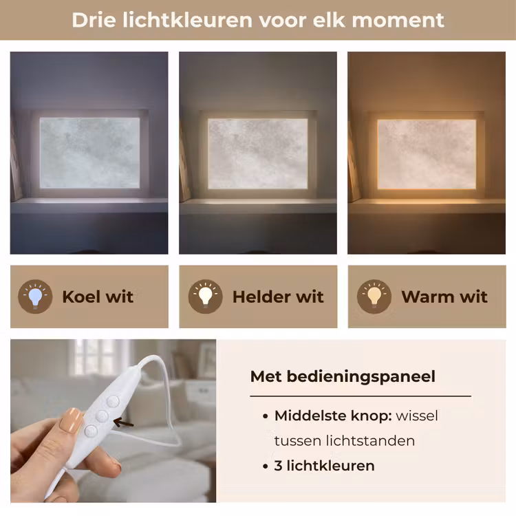Beton - Grijs Light Box met kabel (Tafellamp) klein -USP_lichtkleurNL