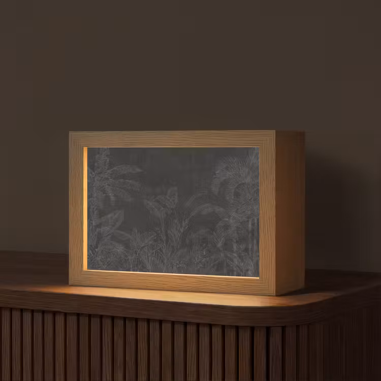 Beton - Patroon - Zwart Light Box met kabel (Tafellamp) klein -z3d_website