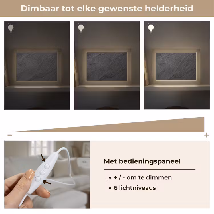 Beton - Zwart - Industrieel Light Box met kabel (Tafellamp) klein -USP_dimbaarNL