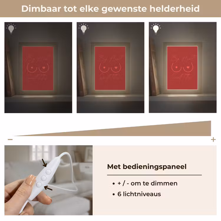 big heart small titties - Hart - Rood Light Box met kabel (Tafellamp) klein -USP_dimbaarNL