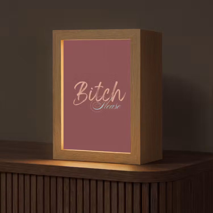 Bitch please - Rood - Blauw Light Box met kabel (Tafellamp) klein -z3d_website