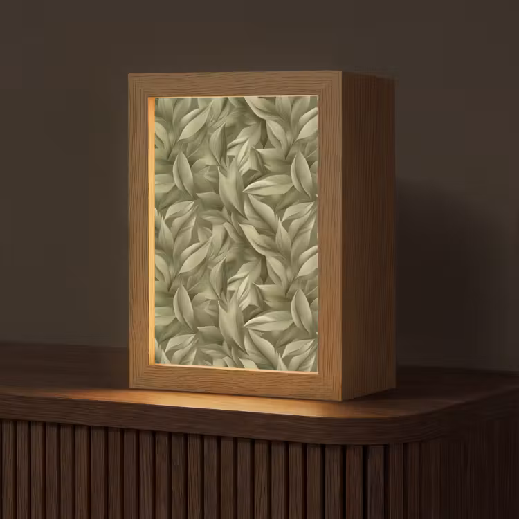 Bladeren - Modern - Groen Light Box met kabel (Tafellamp) klein 925 -z3d_website