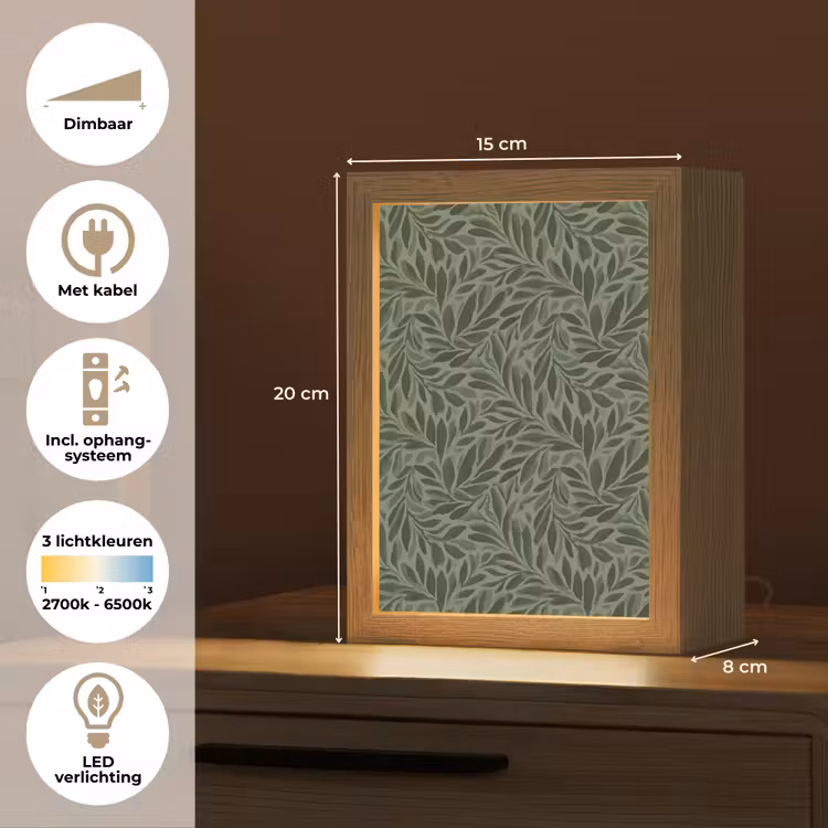 Bladeren - Organisch - Groen Light Box met kabel (Tafellamp) klein 925 -USP_NL