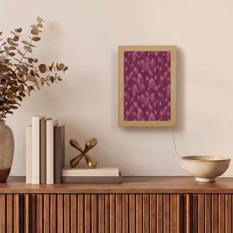 Bladeren - Patroon - Burgundy Light Box met kabel (Tafellamp) klein 925 -sfeer2