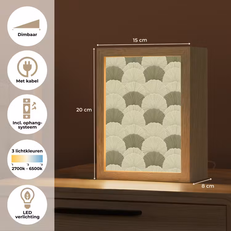 Bladeren - Structuur - Groen Light Box met kabel (Tafellamp) klein 925 -USP_NL