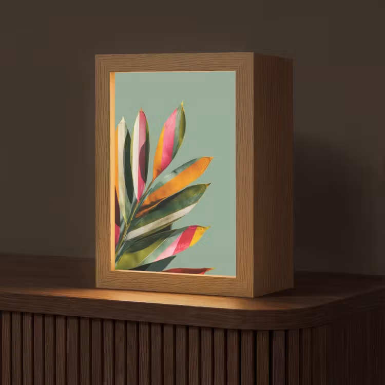 Bladeren - Tak - Kleurrijk Light Box met kabel (Tafellamp) klein -z3d_website