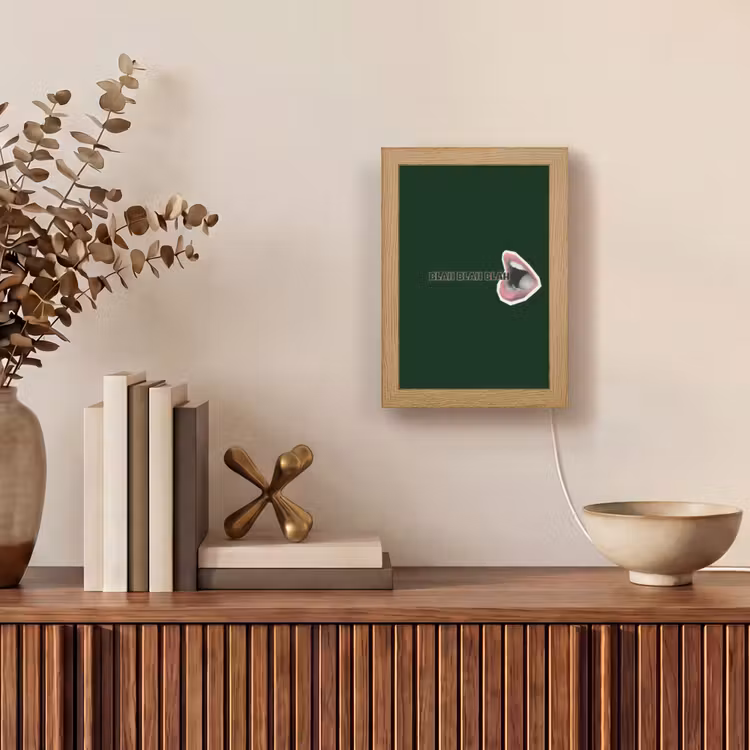 BLAH BLAH BLAH - Mond - Groen Light Box met kabel (Tafellamp) klein -sfeer2