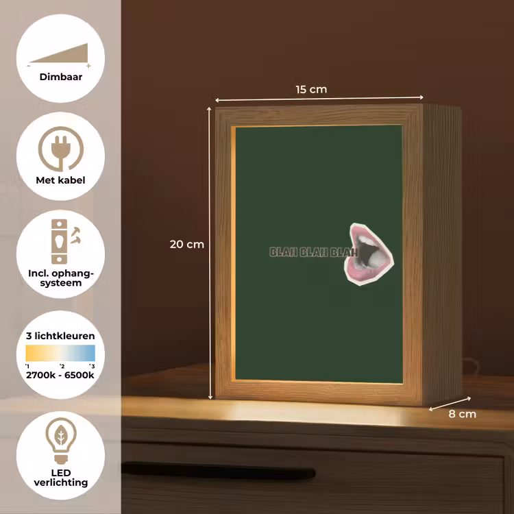 BLAH BLAH BLAH - Mond - Groen Light Box met kabel (Tafellamp) klein -USP_NL