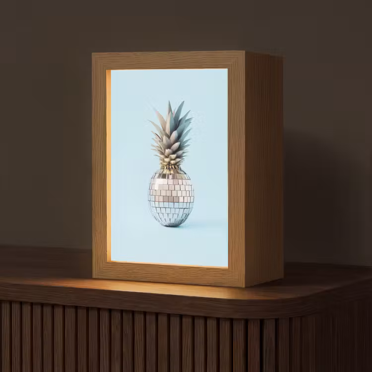 Blauw - Ananas - Disco - Discobal Light Box met kabel (Tafellamp) klein -z3d_website