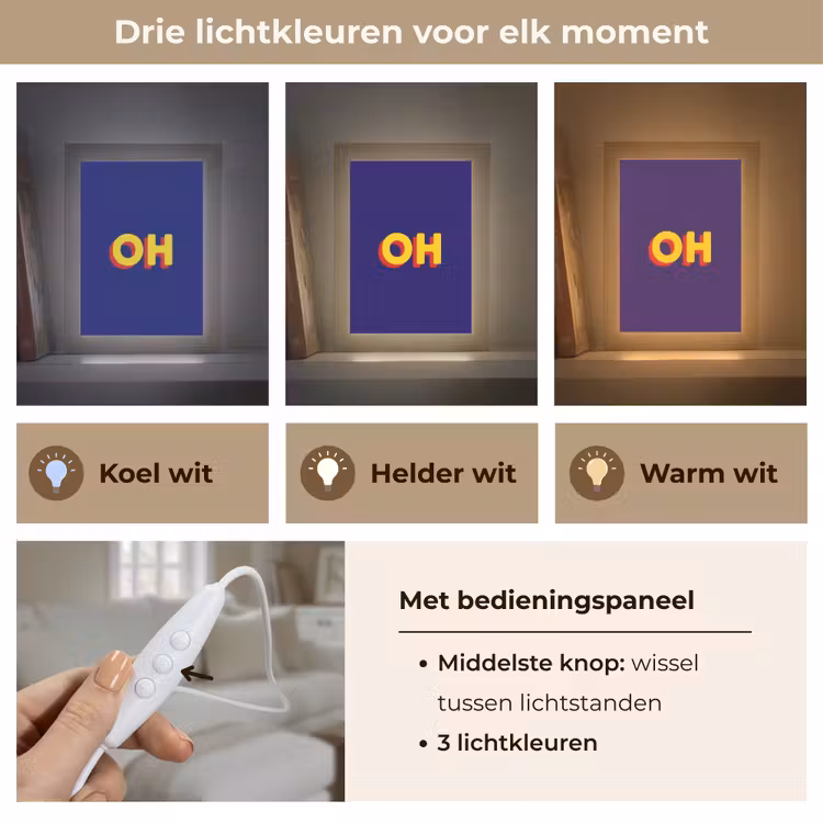 Blauw - Geel - OH - Schaduw Light Box met kabel (Tafellamp) klein -USP_lichtkleurNL