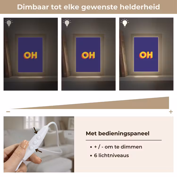 Blauw - Geel - OH - Schaduw Light Box met kabel (Tafellamp) klein -USP_dimbaarNL
