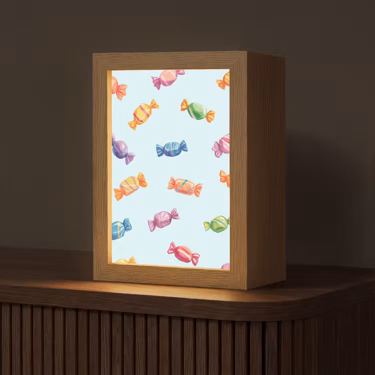 Blauw - Patroon - Snoep Light Box met kabel (Tafellamp) klein -z3d_website