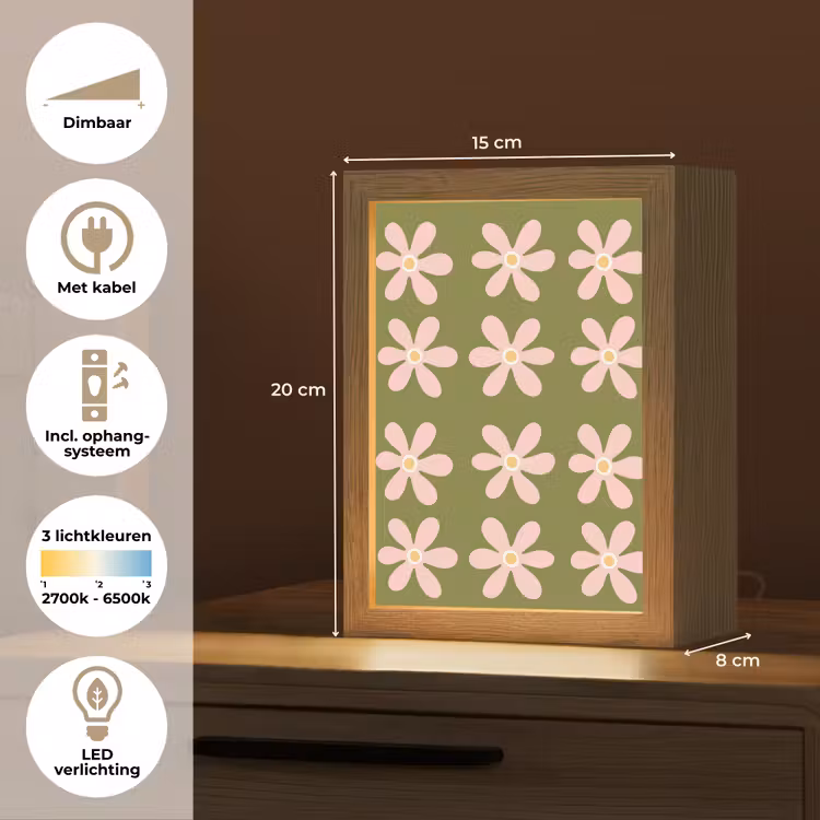 Bloem - Modern - Groen Light Box met kabel (Tafellamp) klein 925 -USP_NL