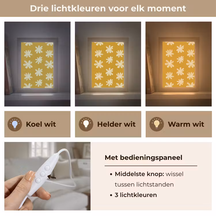 Bloem - Speels - Okergeel Light Box met kabel (Tafellamp) klein 925 -USP_lichtkleurNL