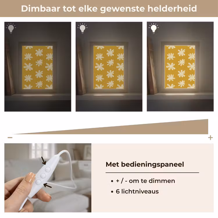 Bloem - Speels - Okergeel Light Box met kabel (Tafellamp) klein 925 -USP_dimbaarNL