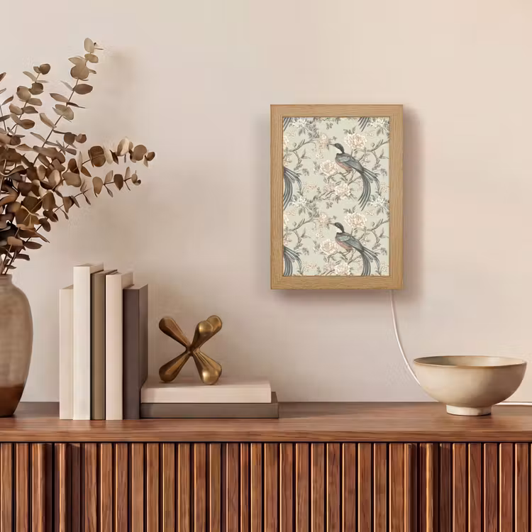 Bloem - Vogel - Kleurrijk Light Box met kabel (Tafellamp) klein 925 -sfeer2