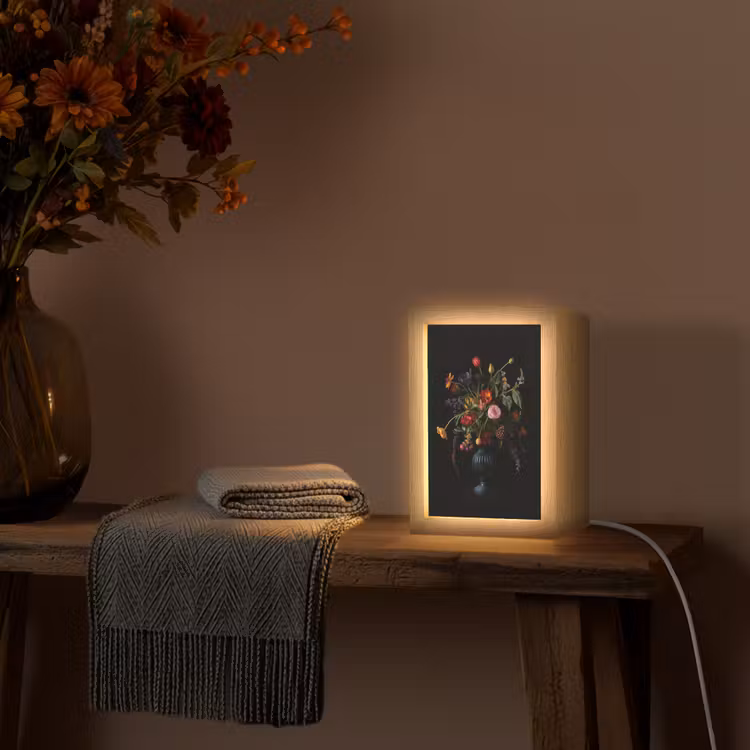 Bloemen - Bessen - Klassiek Light Box met kabel (Tafellamp) klein -sfeer4
