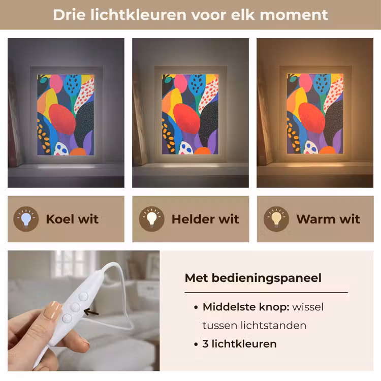 Bloemen - Bladeren - Abstract - Rood Light Box met kabel (Tafellamp) klein -USP_lichtkleurNL