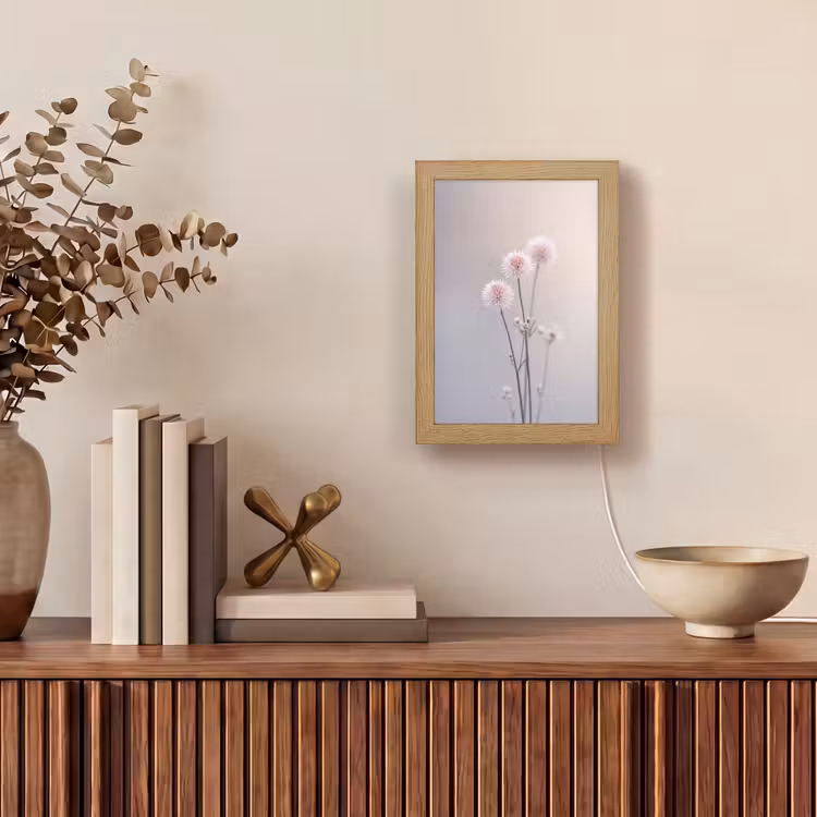 Bloemen - Bollen - Roze Light Box met kabel (Tafellamp) klein -sfeer2
